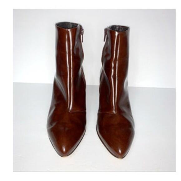 Free People Brown Patent Leather Bootie with Lucite Heel - Picture 6 of 7